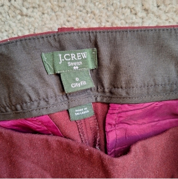 J. Crew Burgundy Maroon Stretch Pants - Picture 4 of 5